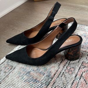 Zara slingback heels black tortoiseshell size 6